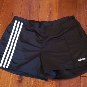 ADIDAS black double lined athletic shorts